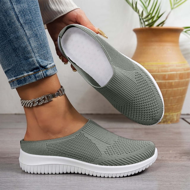 Willtoo Chaussures Habillées Orthopédiques pour Femmes Soutien de la Voûte Chaussures de Course Larges Antidérapantes à Enfiler Chaussures de Randonnée Maille Tricotée Extensible Confort 2026 Chaussures Orthopédiques