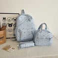 thumbnail image 6 of EDFRWWS 3Pcs Nylon Polka Dot Bow Backpack with Lunch Box And Pencil Case Students Bookbags Sets Large Capacity  (Blue), 6 of 10
