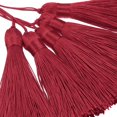thumbnail image 4 of Uxcell 45Pcs Mini Silky Bookmark Tassels, Handmade Soft Floss Craft Tassels with Cord Loop, Rojo Vino, 4 of 6