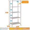 thumbnail image 3 of Villertech 5-Tier Stainless Steel Shelf,Adjustable Shelves,Garage Storage Rack,24.8"*15.8"*54.7", 3 of 8