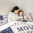 thumbnail image 4 of Manfei Cinema Ticket 7-Piece Bedding Comforter Set,Movie Time King Bedding Sets,Pink Blue Bed Sheets For Child,Breathable Home Decor Reversible, 4 of 8