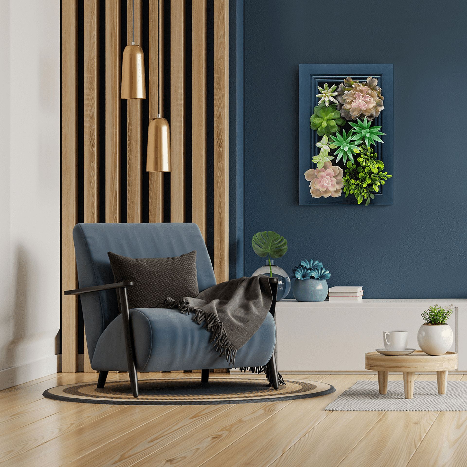 K-Cliffs DIY Kit 3D Wall Art Faux Succulent Planter , Wood Frame  Plants you can arrange yourself anyway you like. Adults