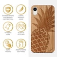 thumbnail image 4 of Case Yard Wooden Case Outside Soft TPU Silicone, Slim Fit Shockproof Wood Protective Phone Cover for Girls Boys Men and Women, Supports Wireless Charging Pineapple Design case for iPhone-XR, 4 of 7