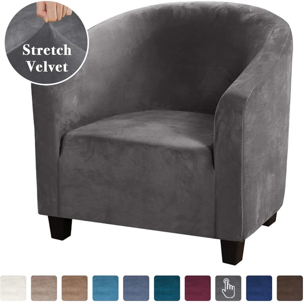 ATJIA Velvet Tub Chair Covers for Armchairs Club Chair Slipcover Wing Back Covers High Stretch Sofa Covers for Living Room