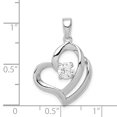 thumbnail image 2 of FB Jewels Sterling Silver Rhodium Plated CZ Heart Pendant, 2 of 2