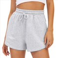 thumbnail image 1 of Pantalones Cortos de Verano para Mujer, Ropa Deportiva Informal, Ropa Deportiva de , Ropa de Playa para Vacaciones, Moda de Otoño Cómoda. Gris M, 1 of 8
