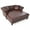 Dark Brown, variant on Chesterfield Sofa Chaise Lounge, Polyester Tufted Couch Loveseat With Nailhead Trim and Rolled Arms For Living Room Office Apartment