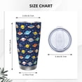 thumbnail image 4 of Fotbe Planets And Stars Pattern 20 oz Tumbler Stainless Steel Vacuum Insulated Coffee Ice Cup Double Wall Travel Flask Leak-proof Coffee Cup-Straw Three-piece Set, 4 of 8