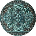thumbnail image 1 of Ahgly Company Indoor Round Persian Light Blue Traditional Area Rugs, 5' Round, 1 of 4