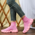 thumbnail image 3 of Dakaela Walking Shoes for Women Men High Top Slip on Socks Sneakers Lightweight Athletic Workout Running Tennis Sports Shoes Pink 8, 3 of 8