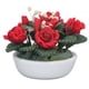 thumbnail image 1 of Maceta en miniatura para casa de muñecas a escala 1:12, maceta artesanal en miniatura, flores rosas rojas artificiales, 1 of 9