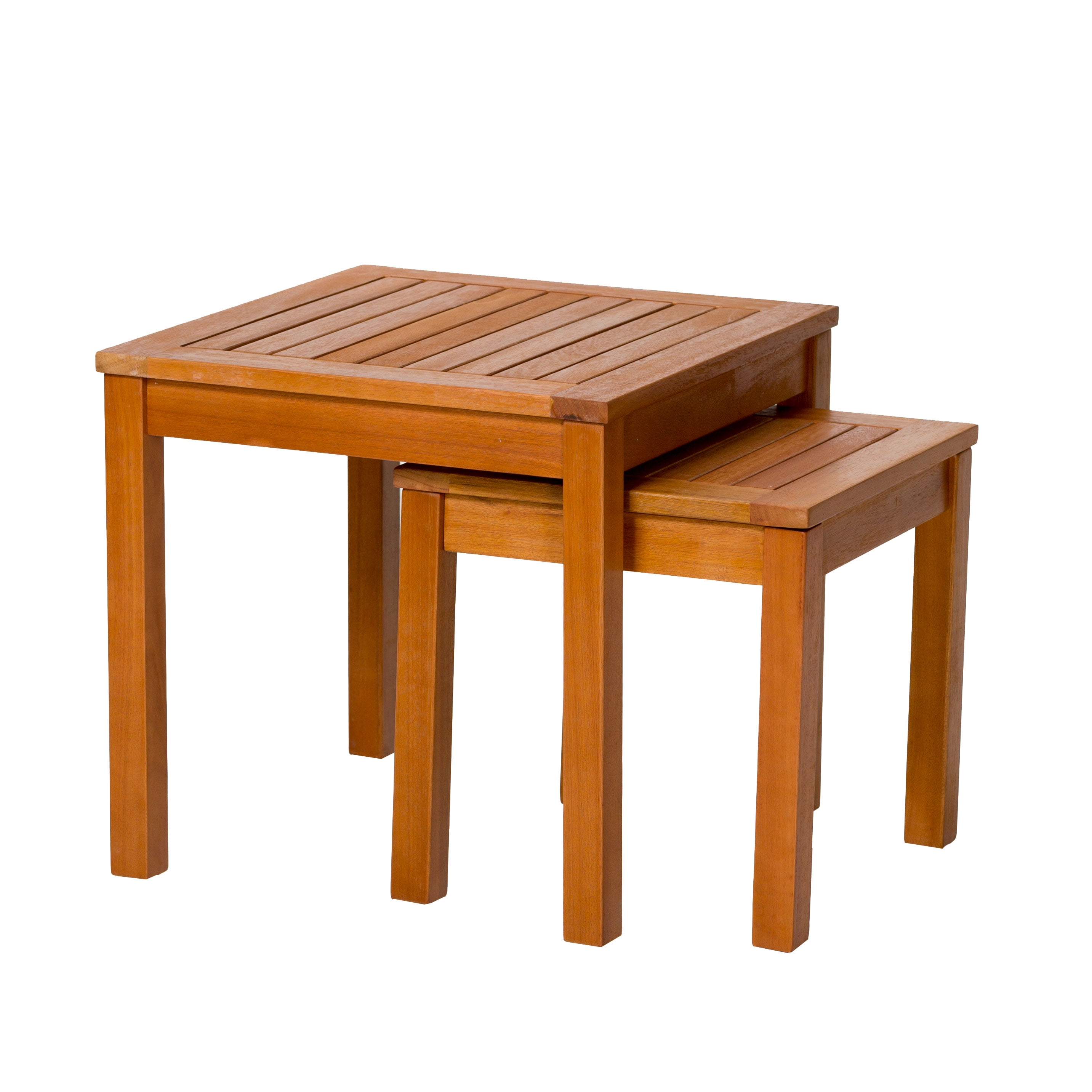 Outdoor Nesting Tables 2-Piece Set - DTY Outdoor Living Eucalyptus Patio Furniture Collection 