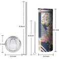 thumbnail image 5 of 20oz Pioneer Flower Floral Print Pattern Skinny Tumblers Stainless Steel Tumbler with Lid and Straw,Vacuum Insulated Double Wall Travel Tumbler Cups with Cleaning Brush for Coffee,Tea, 5 of 6