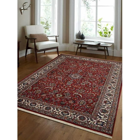- Rugsotic Carpets Hand Knotted Persian Wool 3'x5' Oriental Area Rug Kashan Red PR0020