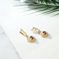 thumbnail image 4 of Gem Stone King 3.38 Ct Round Pink Tourmaline 18K Yellow Gold Plated Silver Earrings, 4 of 4