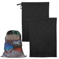 thumbnail image 2 of DJN jusqu'à 30 % de Réduction Sac à Linge en Maille de Rangement Textile Maison Grand Sac à Linge avec Cordon Panier à Linge Doublé Lavable en Machine Voyage Sports Auberge Sac à Linge (2 Pcs) Maille Noir Taille Unique, 2 of 9