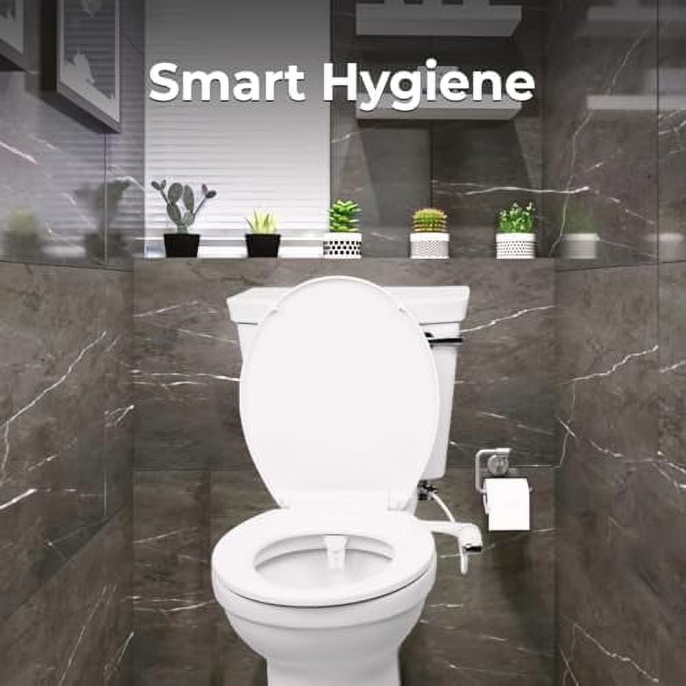 Bidet Attachment for Toilet - Ultra-Slim Left Handed Hygienic Bidet Attachment For Existing Toilets - Bidet Toilet Seat Attachment with Pressure Controls - Travel Bidet Included