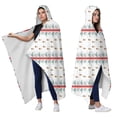 thumbnail image 2 of Wearable Blanket,Christmas Tree and Bird Pattern Hooded Wearable Sherpa Blanket for Adults & Teens,Winter Poncho Shawl Wrap Cape Thick Warm,50"x60", 2 of 5