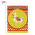 thumbnail image 4 of Monstrate Paquete de 3 cuadros colgantes sin marco con estampado de Alpaca de estilo nacional, póster decorativo resistente al agua que no Decoración del hogar, 4 of 6