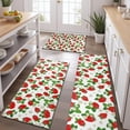 thumbnail image 2 of Red Strawberry Plants Fruit Flower Leaf Kitchen Rugs Sets Of 3,Kitchen Runner Rugs Non Skid Washable,Decorative Kitchen Floor Mats for Kitchen,Sink,Laundry,17"x30"+ 17"x47" + 17"x59", 2 of 6