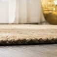 thumbnail image 6 of JONATHAN Y ANSA 6' Round Area Rug, Soleil Jute Braided Circle - Natural, RNF103A-6R, 6 of 8