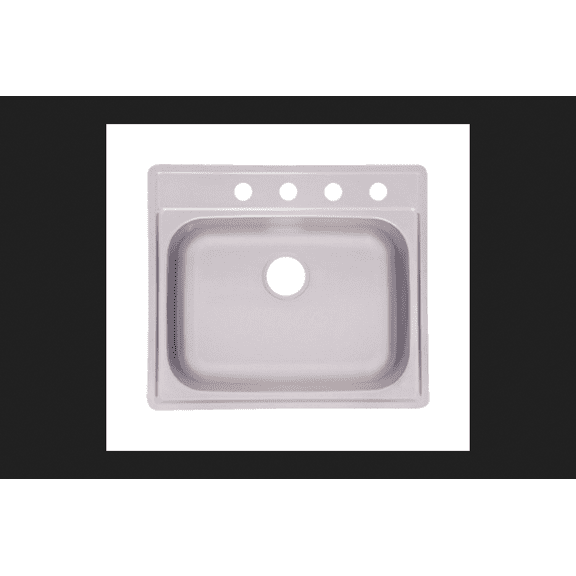 Keeney  25 x 22 in. Stainless Steel Top Mount One Bowl Kitchen Sink