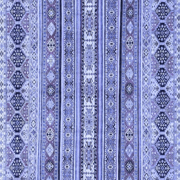 Ahgly Company Indoor Square Abstract Blue Modern Area Rugs, 7' Square