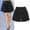 Black, variant on USSUMA Festival Gift Womens Shorts Casual Solid Color Pull-on Elastic Mid Waist Shorts with Pocket Oversized Moisture Wicking Short Pants Wide Legs Loose Fit Shorts for Women for Climbing Black L