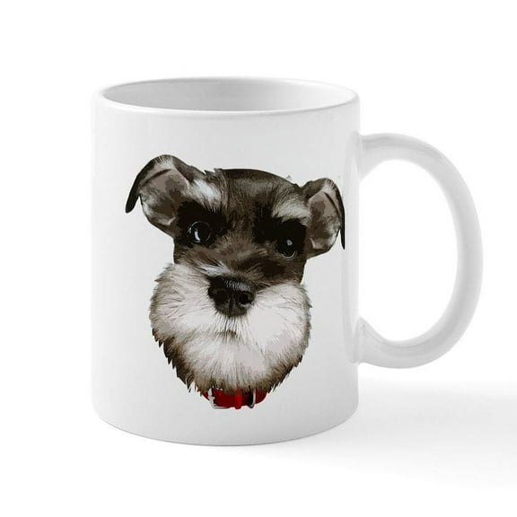 CafePress - Mini_Schnauzer_Face001 Mugs - 11 oz Ceramic Mug - Novelty Coffee Tea Cup