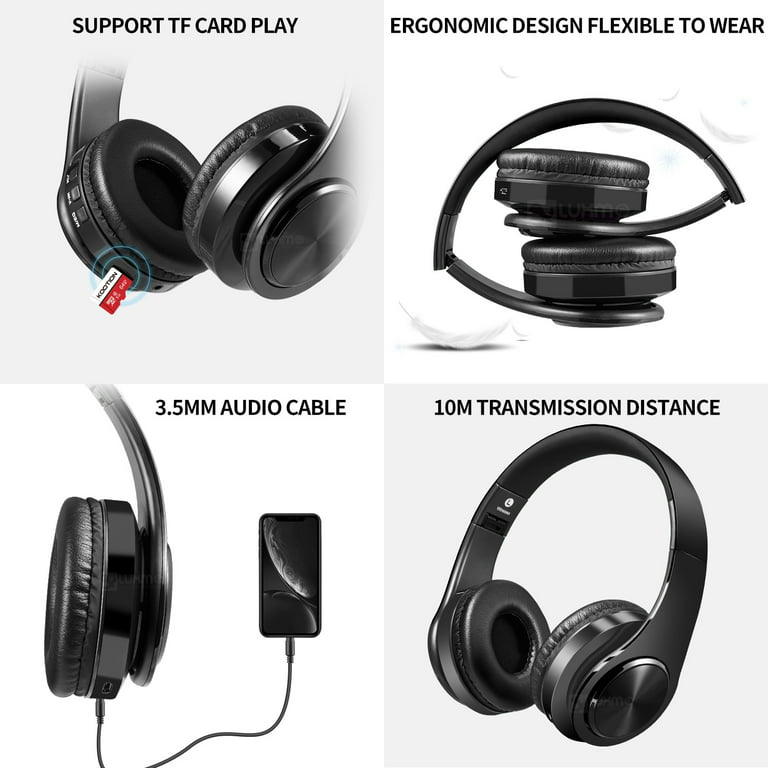 Bluetooth Headphones Over Ear, LUXMO Wireless Noise Cancelling