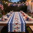 thumbnail image 6 of Twfbrm 4th of July Table Runner, 13x72 Inch Cotton Linen Star and Stripes Patriotic Table Runner, Red White and Blue Seasonal Kitchen Dining Table Decoratios for Independence Day, Memorial Day, Party, 6 of 6