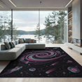 thumbnail image 2 of ODIKA 8'x10' Washable Area Rug Non-Slip Chair-Friendly Mat Starry Nebula Swirl Meteorite Uranus Themed Theme Galaxy Flowing Dynamic for Dining Room, Large Office, Lounge, 2 of 7