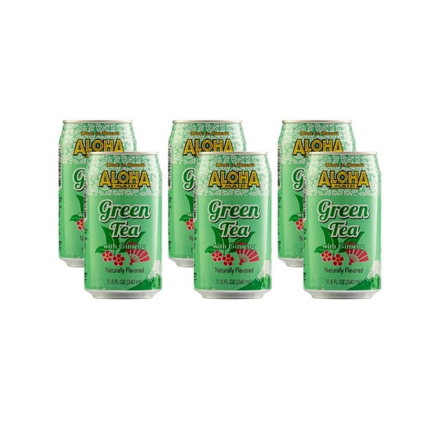 Six Pack Té Verde Aloha Maid con Ginseng 340 Ml