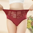 thumbnail image 2 of PMVFHDE Women High Rise Smooth Silk Underwear Solid Color Comfort Soft Sheer Lace Panties Transparent Breathable Briefs High Waisted Underwear For Women Wine,S, 2 of 9