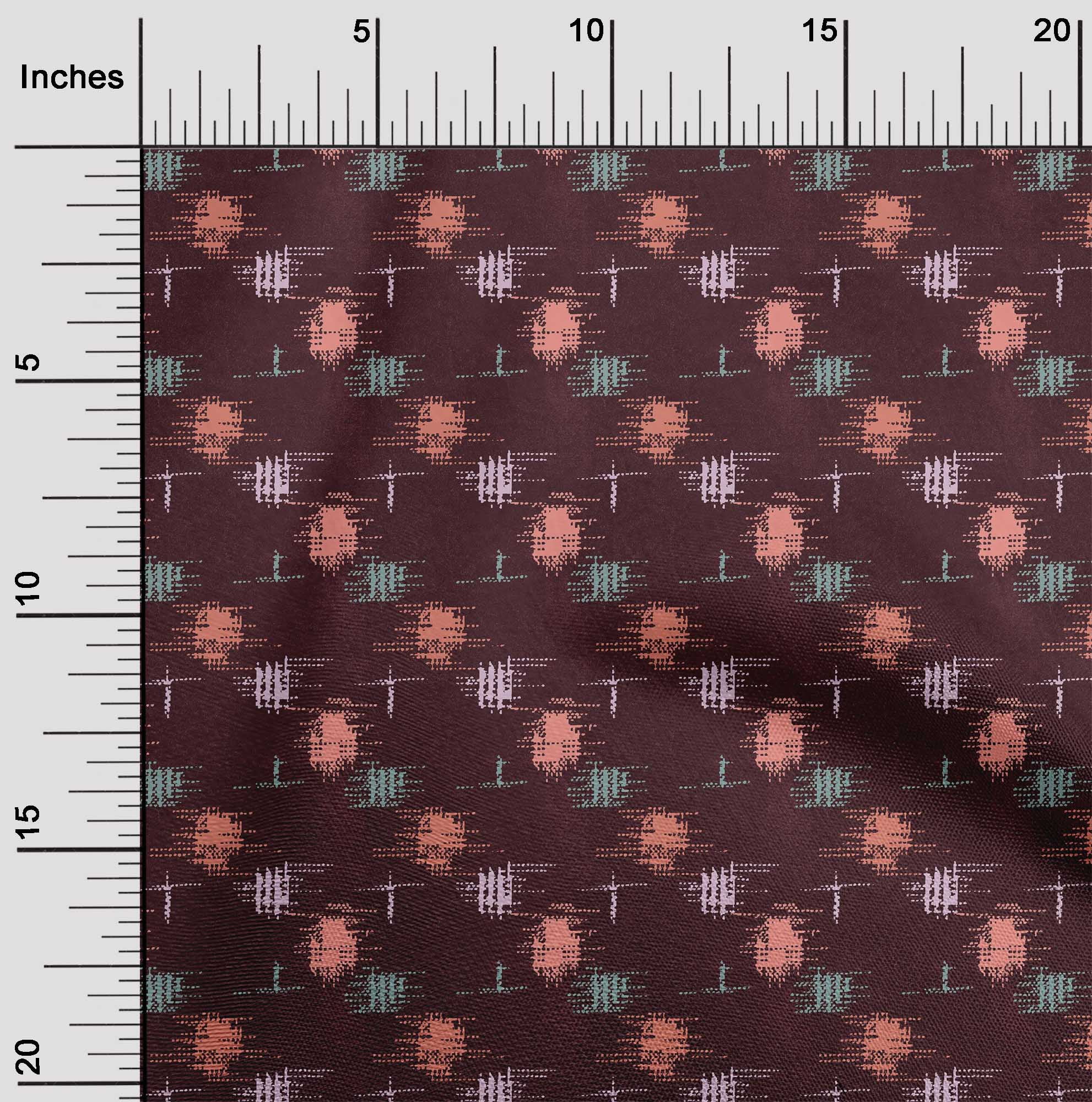 oneOone Tissu en Coton Flex Style Ikat Kasuri Imprimé 1 Yard 40 Pouces de Large