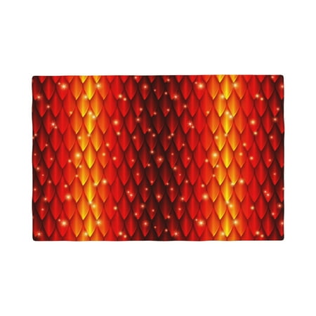 

Table Placemats Set of 4 - cool Red Dragon Skin scale 12x18 In Faux Linen Double Heat Resistant Place Mats Cloth Indoor/Outdoor Placemats Washable Table Mats for Dining Kitchen Party