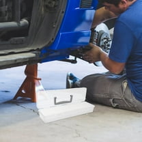 KONTONTY Portable Tool Box with Transparent Lid for Nuts and Bolts Storage Black PP Material