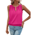 thumbnail image 1 of Chaleco de Moda con Cuello Redondo y Botones, Color Liso, Rosa Rojo, Talla S, 1 of 6