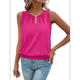 thumbnail image 1 of Chaleco de Moda con Cuello Redondo y Botones, Color Liso, Rosa Rojo, Talla S, 1 of 6
