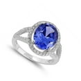 thumbnail image 4 of CHOOSE YOUR COLOR Blue Simulated Sapphire Solitaire Modern Style Ring 925 Sterling Silver Band CZ Female Size 10, 4 of 4