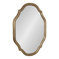 Kate and Laurel Augustina Glam Scalloped Mirror, 27 x 37, Antique Gold, Vintage Golden Framed Wall Mirror