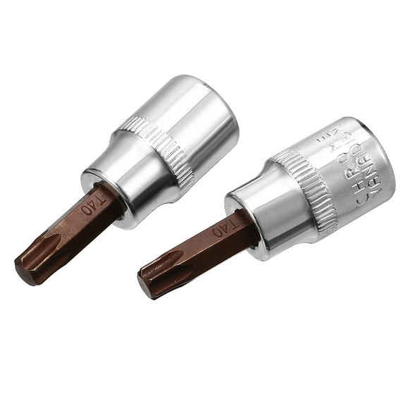 Unique Bargains Tasharina 2 Pcs 3/8-Inch Drive T40 Torx Bit Socket, S2 Steel