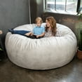 thumbnail image 4 of Jaxx  Gigantic Mega Saxx Bean Bag Chair and Lounger For Adults Padded Microvelvet - Beige Large, 4 of 5