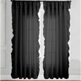 thumbnail image 6 of Usbinx Life Sheer Ruffle Curtains Lightweight Semi Sheer Window Panel for Bedroom Living Room Kitchen Vintage Home Decor 39.37 x 78.74 in, 6 of 6