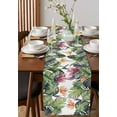 thumbnail image 3 of Table Runner Dresser Scarf 13 x 48 Inch Summer Tropical Green Palm Trees White Texture Table Runners Non-Slip Heat Kitchen Dining Table Decor for Indoor Outdoor Home Party Decoration, 3 of 7
