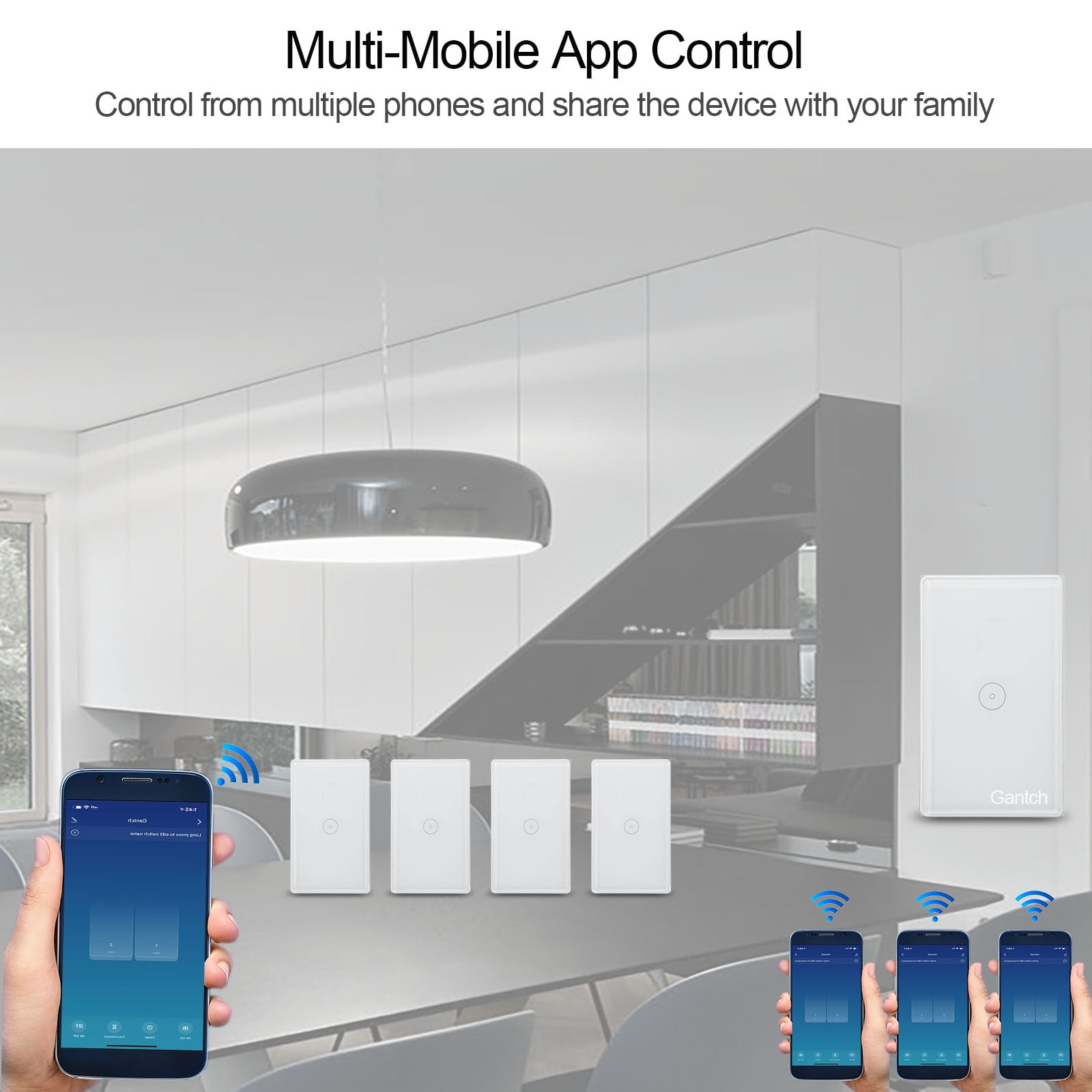 Gantch ZigBee Smart Touch Wall Light Switch,Requires Tuya ZigBee Hub,N+L Wiring,No Capacitor,Smart Life Tuya 1/2/3/4 Way Remote Control, Work with Alexa Google Home, 2MQTT,1 Gang White