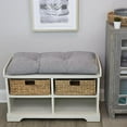 thumbnail image 2 of The Gripper Non-Slip Tufted Bench Cushion for Indoor Furniture, Entryway Storage, Bay Window, Corner Nook or Piano Seat, 30 Inches, Plush Gray, 2 of 5