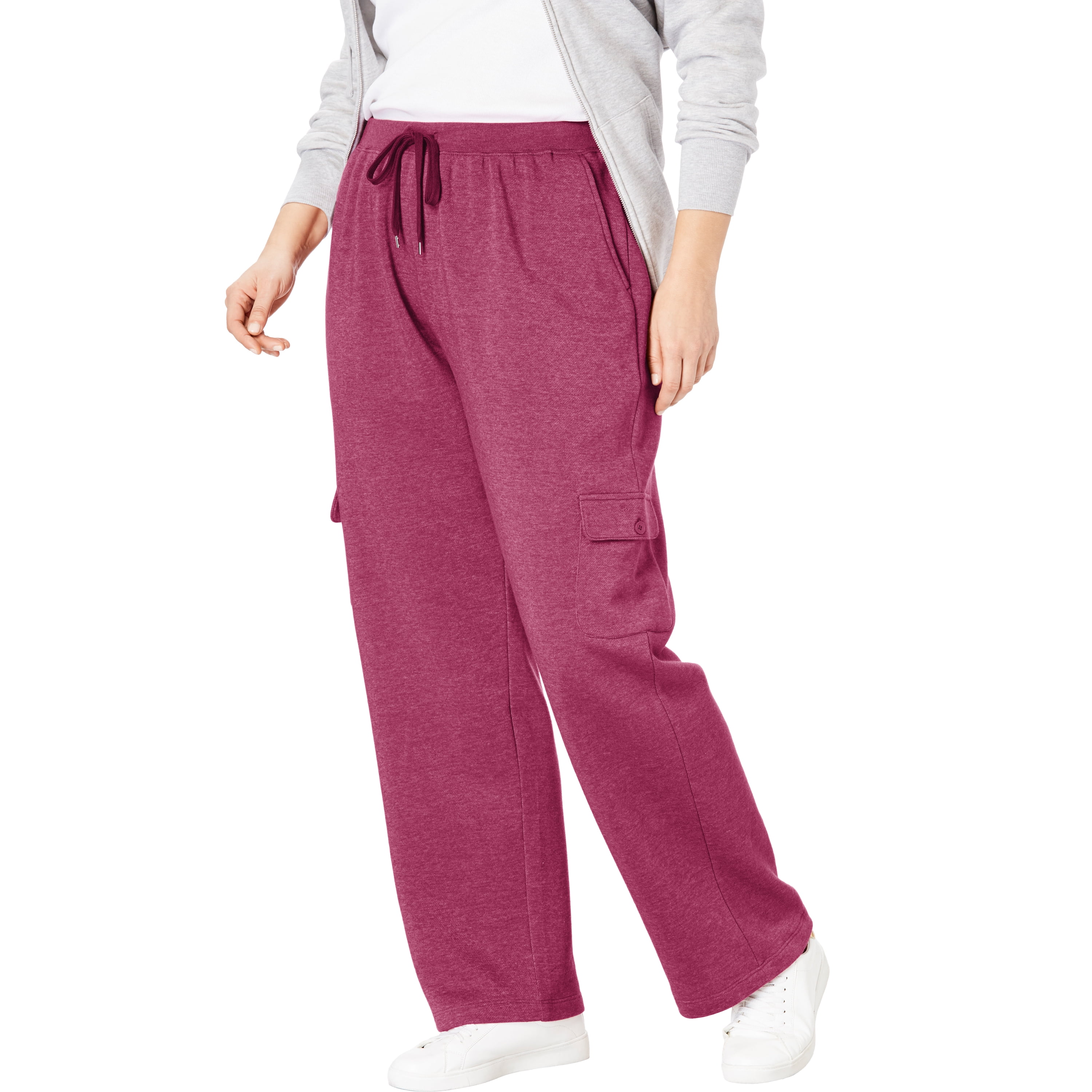 Woman Within Womens Plus Size Better Fleece Cargo Sweatpant Pant
