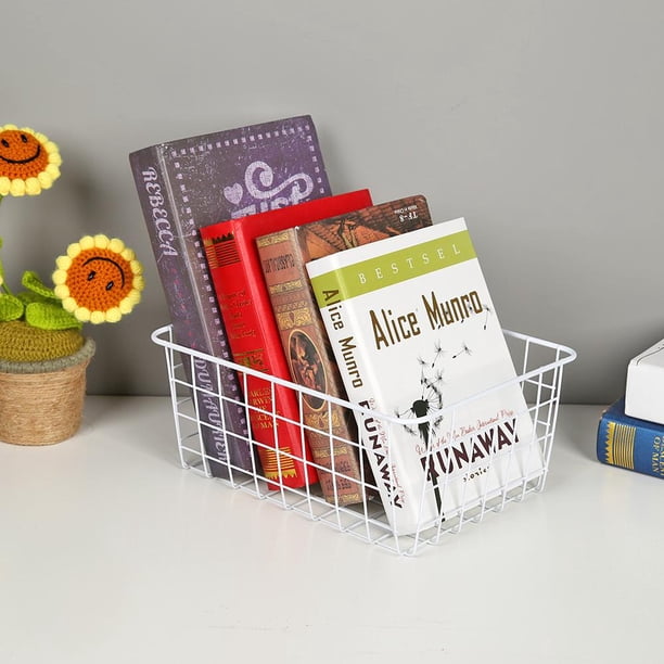 Cesta de almacenamiento de arte del hierro, contenedor organizador de artículos diversos de escritorio para el hogar blanco Sywqhk Libre de BPA