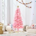 thumbnail image 3 of Best Choice Products 4ft Prelit Colored Christmas Tree, Artificial Tree Holiday Decor w/ Warm White LED Lights - Black Tinsel, 3 of 9